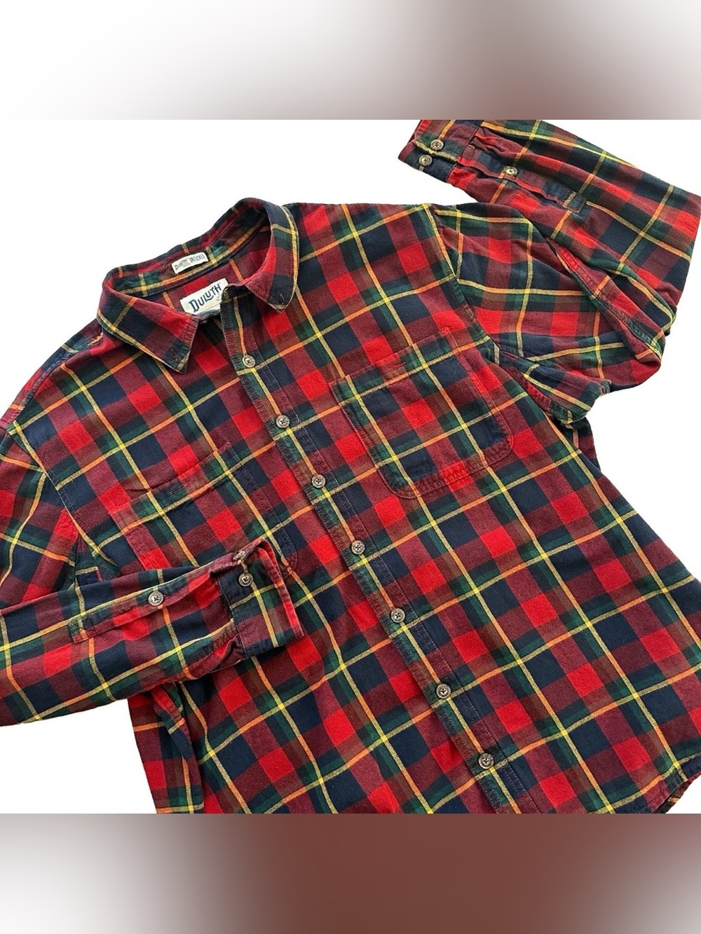 Duluth Trading Untucked Plaid Flannel Shirt 2XL Tall Jacket Lumberjack Gorpcore